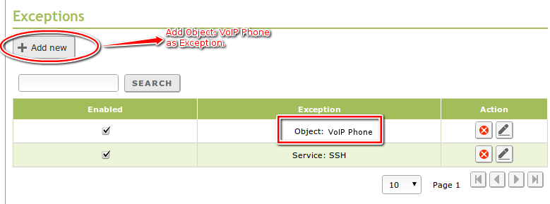 Add Exception – Capative Portal.