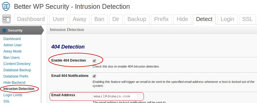 Better WP Security - Intrusion Detection Screenshot
